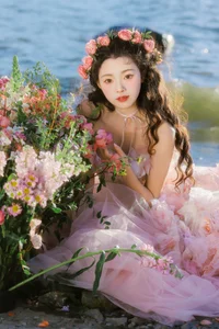 Ethereal Dali Seagull Season: Lu Li in a Pink Princess Dress - YiTuYu Art Language Vol.9308 Photography-16
