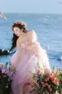Ethereal Dali Seagull Season: Lu Li in a Pink Princess Dress - YiTuYu Art Language Vol.9308 Photography-6