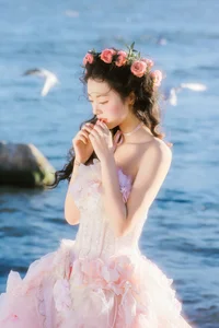Ethereal Dali Seagull Season: Lu Li in a Pink Princess Dress - YiTuYu Art Language Vol.9308 Photography-27
