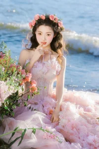 Ethereal Dali Seagull Season: Lu Li in a Pink Princess Dress - YiTuYu Art Language Vol.9308 Photography-26