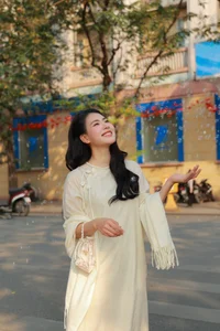 Timeless Elegance of Hanoi in a Traditional Silk Ao Dai-1