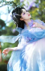 Ethereal Grace: Xian Luo in a Dreamy Wisteria Garden - Art Language Vol. 9065-7