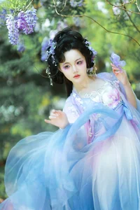 Ethereal Grace: Xian Luo in a Dreamy Wisteria Garden - Art Language Vol. 9065-3