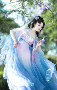 Ethereal Grace: Xian Luo in a Dreamy Wisteria Garden - Art Language Vol. 9065-8