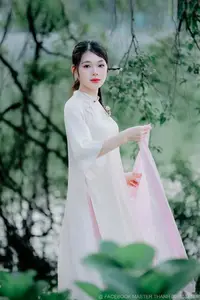 Elegant Beauty of a Vietnamese Woman in Ao Dai by a Peaceful Lake-1