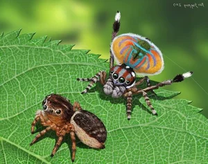 The Fascinating World of Colorful Jumping Spiders: Nature’s Tiny Predators with Incredible Vision and Vibrant Patterns-1