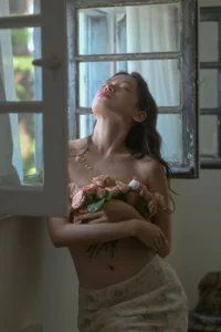 Elegant Indoor Portraiture: Cai Jing Fan in Art Language Vol.9304 – Aesthetic Private Room Photography Collection-12