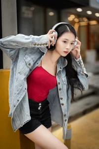 Chic Urban Style: Tian Tian in YiTuYu Art Language Vol.9123 – Modern Fashion Photography and Headphones Aesthetic-15