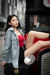 Chic Urban Style: Tian Tian in YiTuYu Art Language Vol.9123 – Modern Fashion Photography and Headphones Aesthetic-1