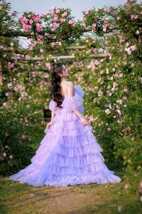 Dreamy Lavender Muse in Golden Flower Garden-7