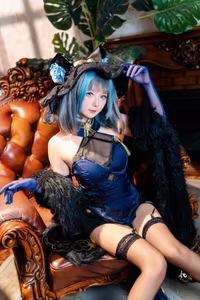 Coser Xi Huan Ai Li Ma Alluring Cheshire Qipao Cosplay Unveiling 37 Captivating Photos-16