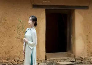 Vietnamese Grace: Elegant Portrait of a Young Woman in Lush Nature-9