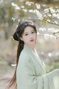 Pure Elegance of Qi Luo Sheng De Xiao Su Su Amidst Spring Blossoms - YiTuYu Vol.8817-11