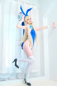 Coser Fa Cai A Xian embodies enchanting Time Bunny Girl in captivating photoshoot-3