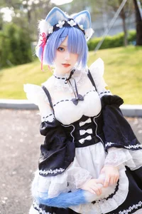 Stunning Rem Cat Maid Cosplay by Hana at Firefly Animation Carnival – Re:Zero Inspired Anime Photoshoot-49