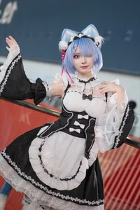 Stunning Rem Cat Maid Cosplay by Hana at Firefly Animation Carnival – Re:Zero Inspired Anime Photoshoot-37