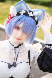 Stunning Rem Cat Maid Cosplay by Hana at Firefly Animation Carnival – Re:Zero Inspired Anime Photoshoot-38