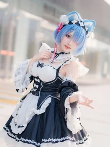 Stunning Rem Cat Maid Cosplay by Hana at Firefly Animation Carnival – Re:Zero Inspired Anime Photoshoot-36