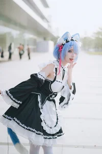 Stunning Rem Cat Maid Cosplay by Hana at Firefly Animation Carnival – Re:Zero Inspired Anime Photoshoot-33
