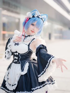 Stunning Rem Cat Maid Cosplay by Hana at Firefly Animation Carnival – Re:Zero Inspired Anime Photoshoot-40