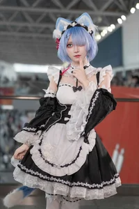 Stunning Rem Cat Maid Cosplay by Hana at Firefly Animation Carnival – Re:Zero Inspired Anime Photoshoot-46