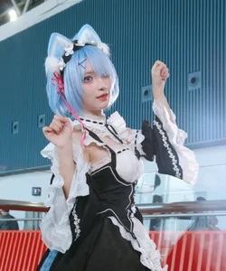 Stunning Rem Cat Maid Cosplay by Hana at Firefly Animation Carnival – Re:Zero Inspired Anime Photoshoot-19