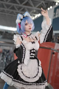 Stunning Rem Cat Maid Cosplay by Hana at Firefly Animation Carnival – Re:Zero Inspired Anime Photoshoot-22