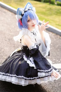 Stunning Rem Cat Maid Cosplay by Hana at Firefly Animation Carnival – Re:Zero Inspired Anime Photoshoot-42