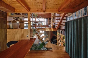 Modern Japanese Architecture: Kazari Garden House in Tokyo Featuring a Unique Curved Terrace and Light-Filled Minimalist Split-Level Interiors-11