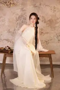 Elegant Asian Beauty in Traditional Inspired Dress Discover Timeless Grace and Serene Charm-9