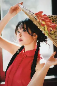 Captivating Vietnamese Beauty: Graceful Girl in Traditional Red Ao Dai-13