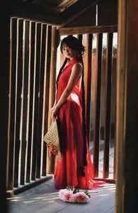 Captivating Vietnamese Beauty: Graceful Girl in Traditional Red Ao Dai-14