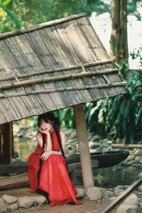 Captivating Vietnamese Beauty: Graceful Girl in Traditional Red Ao Dai-10