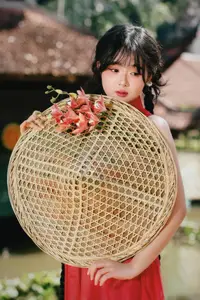 Captivating Vietnamese Beauty: Graceful Girl in Traditional Red Ao Dai-15