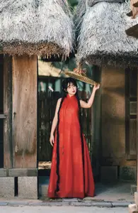 Captivating Vietnamese Beauty: Graceful Girl in Traditional Red Ao Dai-17