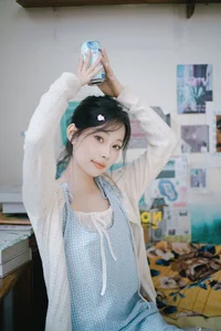 Nan Yi in Art Language Vol.9289: Elegant Light Blue and White Summer Fashion Portrait Collection-1