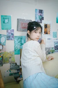 Nan Yi in Art Language Vol.9289: Elegant Light Blue and White Summer Fashion Portrait Collection-33