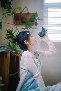 Nan Yi in Art Language Vol.9289: Elegant Light Blue and White Summer Fashion Portrait Collection-13