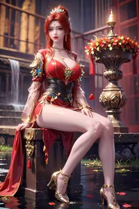 Tang Huo'er's Enchanting Beauty: Dou Po Cang Qiong AI Character in Mystical Scenery-2