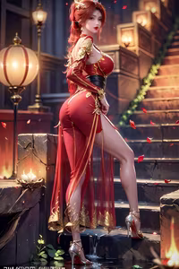 Tang Huo'er's Enchanting Beauty: Dou Po Cang Qiong AI Character in Mystical Scenery-8