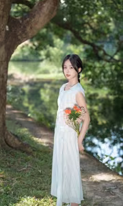 VGU No.139: Tranquil Beauty of a Girl in Nature | Relaxing Moment Under Lush Green Trees-6