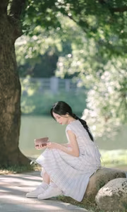 VGU No.139: Tranquil Beauty of a Girl in Nature | Relaxing Moment Under Lush Green Trees-1