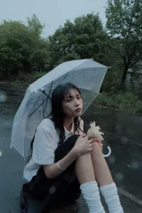 Cinematic Outdoor Portrait Photography: Nishi Ichioku in Art Language Vol.9365 - Rainy Forest Aesthetic and Moody Fashion Inspiration-0