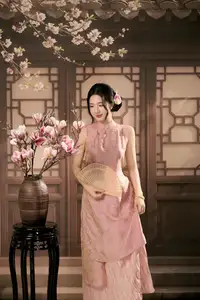 Discover Traditional Beauty: Elegant Lady Amidst Blossoms-8
