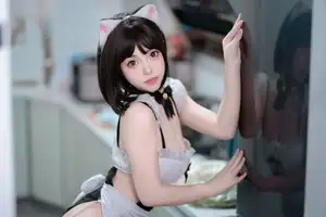 Coser Bangni's Little Cat's Diary Part01: Charming Nekomimi Maid Cosplay Unveiled-15
