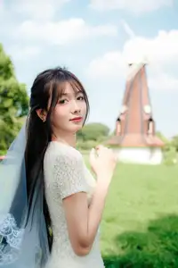 VGU No.180: The Pure Elegance of a Girl in a White Dress with Gentle Lilies-12