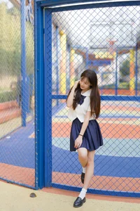 Aesthetic JK Uniform Portrait Series featuring Xiao Yi: YiTuYu Art Language Vol.9303 – Timeless Japanese Schoolgirl Style and Youthful Photography Inspiration-28