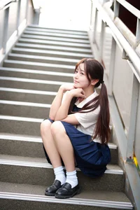 Aesthetic JK Uniform Portrait Series featuring Xiao Yi: YiTuYu Art Language Vol.9303 – Timeless Japanese Schoolgirl Style and Youthful Photography Inspiration-7