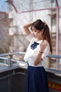 Aesthetic JK Uniform Portrait Series featuring Xiao Yi: YiTuYu Art Language Vol.9303 – Timeless Japanese Schoolgirl Style and Youthful Photography Inspiration-24