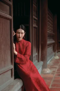 Timeless Elegance: A Red Heritage Moment in Ancient Architecture-0
